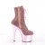 Pleaser ADORE-1020CHRS Plateau Ankle Boots Rhinestones Chrome Light Pink EU-39 / US-9