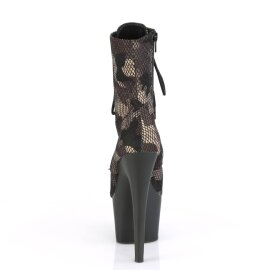 Pleaser ADORE-1020CM Plateau Ankle Boots Mesh Camouflage Black Brown EU-39 / US-9