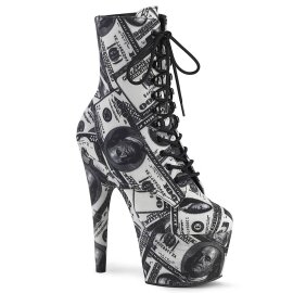 Pleaser ADORE-1020DP Plateau Ankle Boots Black White...