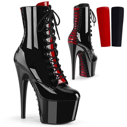 Pleaser ADORE-1020FH Plateau Ankle Boots Patent Black EU-38 / US-8