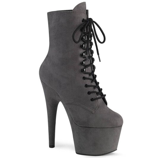 Pleaser ADORE-1020FS Plateau Ankle Boots Faux Suede Grey EU-36 / US-6