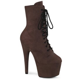 Pleaser ADORE-1020FS Plateau Ankle Boots Faux Suede Mocha EU-41 / US-11