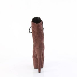 Pleaser ADORE-1020FS Plateau Ankle Boots Faux Suede Mocha EU-41 / US-11
