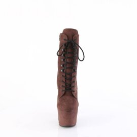 Pleaser ADORE-1020FS Plateau Ankle Boots Faux Suede Mocha EU-38 / US-8