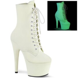 Pleaser ADORE-1020GD Plateau Ankle Boots Leather White EU-40 / US-10