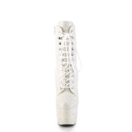 Pleaser ADORE-1020GDLG Plateau Ankle Boots Glitter White...