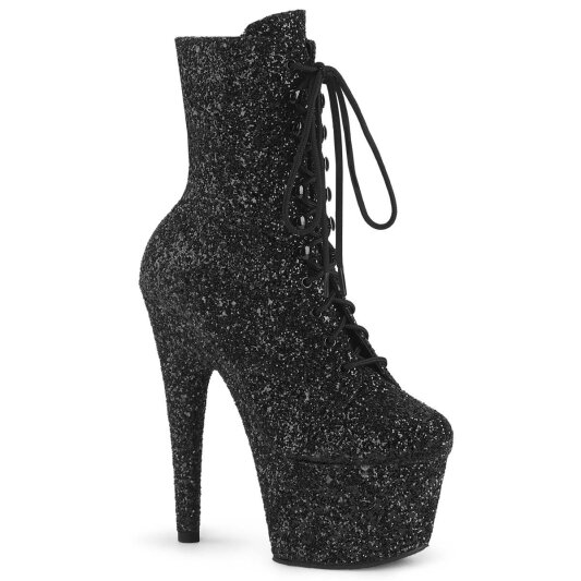 Pleaser ADORE-1020GWR Plateau Ankle Boots Glitter Black EU-35 / US-5