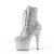 Pleaser ADORE-1020GWR Plateau Ankle Boots Glitter Silver EU-39 / US-9