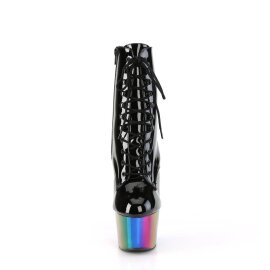 Pleaser ADORE-1020RC Plateau Ankle Boots Patent Chrome...