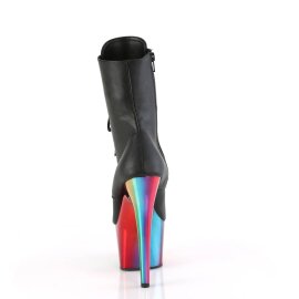 Pleaser ADORE-1020RC Plateau Ankle Boots Faux Leather Chrome Black Colorful EU-36 / US-6