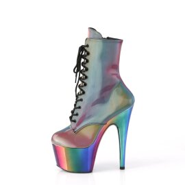Pleaser ADORE-1020RC-REFL Plateau Ankle Boots Reflection Chrome Colorful EU-36 / US-6