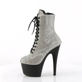 Pleaser ADORE-1020RS Plateau Ankle Boots Rhinestones Silver EU-40 / US-10