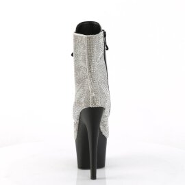 Pleaser ADORE-1020RS Plateau Ankle Boots Rhinestones Silver EU-40 / US-10