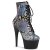 Pleaser ADORE-1020SP Plateau Ankle Boots Holo Snake Silver Colorful EU-39 / US-9