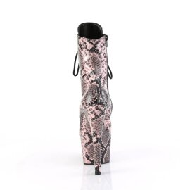 Pleaser ADORE-1020SPWR Plateau Ankle Boots Snake Light Pink EU-38 / US-8
