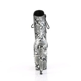 Pleaser ADORE-1020SPWR Plateau Ankle Boots Snake Black White EU-42 / US-12