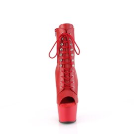 Pleaser ADORE-1021 Plateau Ankle Boots Faux Leather Red...