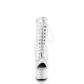 Pleaser ADORE-1021 Plateau Ankle Boots Patent White EU-35...