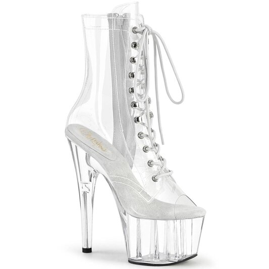 Pleaser ADORE-1021C Plateau Ankle Boots Transparent EU-36 / US-6