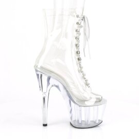 Pleaser ADORE-1021C Plateau Ankle Boots Transparent EU-38 / US-8