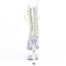 Pleaser ADORE-1021C-2 Plateau Ankle Boots Rhinestones Transparent EU-38 / US-8