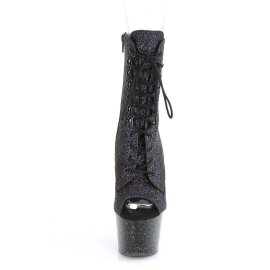 Pleaser ADORE-1021MG Plateau Ankle Boots Glitter Purple...