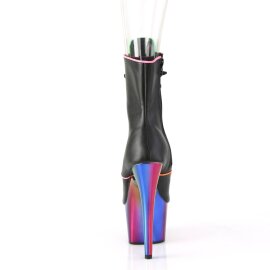 Pleaser ADORE-1021RC-02 Plateau Ankle Boots Faux Leather Chrome Black Colorful EU-36 / US-6