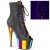 Pleaser ADORE-1021RC-02 Plateau Ankle Boots Faux Leather Chrome Black Colorful EU-36 / US-6