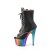 Pleaser ADORE-1021RC-02 Plateau Ankle Boots Faux Leather Chrome Black Colorful EU-36 / US-6