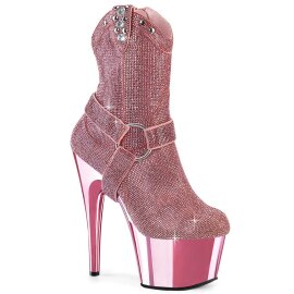 Pleaser ADORE-1029CHRS Plateau Ankle Boots Rhinestones...