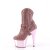 Pleaser ADORE-1029CHRS Plateau Ankle Boots Rhinestones Chrome Light Pink EU-39 / US-9