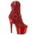 Pleaser ADORE-1029CHRS Plateau Ankle Boots Rhinestones Chrome Red EU-39 / US-9