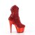 Pleaser ADORE-1029CHRS Plateau Ankle Boots Rhinestones Chrome Red EU-39 / US-9