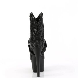 Pleaser ADORE-1029RS Plateau Ankle Boots Rhinestones Chrome Black EU-35 / US-5