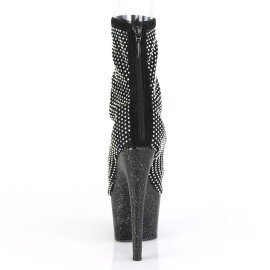 Pleaser ADORE-1031GM Plateau Ankle Boots Rhinestones Mesh Black EU-37 / US-7