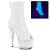 Pleaser ADORE-1031GM Plateau Ankle Boots Mesh Rhinestones White EU-39 / US-9