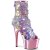 Pleaser ADORE-1031SSQ Plateau Ankle Boots Sequins Chrome Light Pink EU-41 / US-11