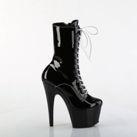 Pleaser ADORE-1040TT Plateau Ankle Boots Patent Black White EU-42 / US-12