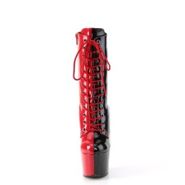 Pleaser ADORE-1040TT Plateau Ankle Boots Patent Black Red...