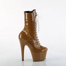 Pleaser ADORE-1040TT Plateau Ankle Boots Patent Brown White EU-40 / US-10