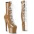 Pleaser ADORE-1040TT Plateau Ankle Boots Patent Brown White EU-40 / US-10