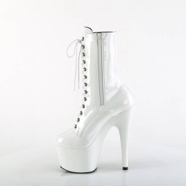 Pleaser ADORE-1040TT Plateau Ankle Boots Patent Brown White EU-43 / US-13