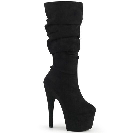 Pleaser ADORE-1061 Platform Knee-High Boots Faux Suede Black EU-36 / US-6