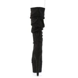 Pleaser ADORE-1061 Platform Knee-High Boots Faux Suede Black EU-36 / US-6