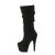 Pleaser ADORE-1061 Platform Knee-High Boots Faux Suede Black EU-36 / US-6