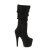 Pleaser ADORE-1061 Platform Knee-High Boots Faux Suede Black EU-36 / US-6
