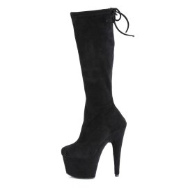 Pleaser ADORE-2008 Platform Knee-High Boots Faux Suede Black EU-39 / US-9