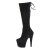 Pleaser ADORE-2008 Platform Knee-High Boots Faux Suede Black EU-39 / US-9