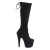Pleaser ADORE-2008 Platform Knee-High Boots Faux Suede Black EU-39 / US-9