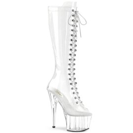 Pleaser ADORE-2021C Platform Knee-High Boots Transparent...